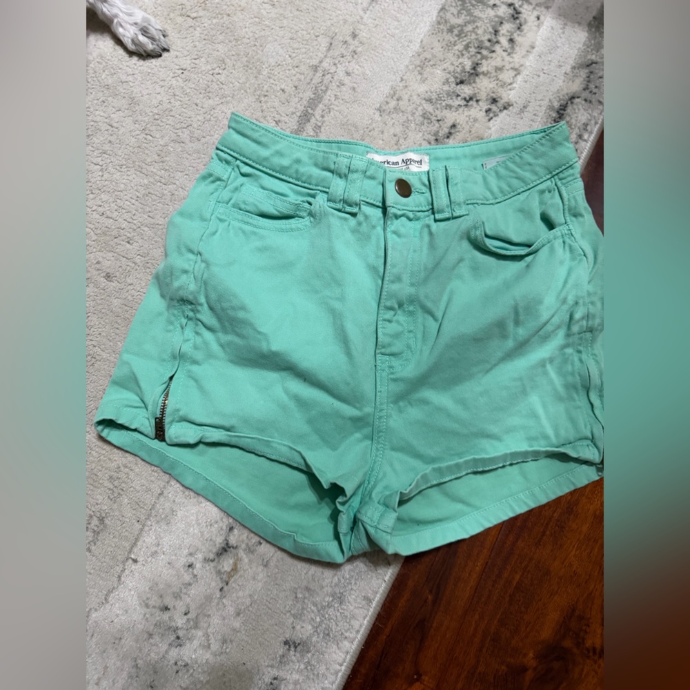 American Apparel High Waist Mint Shorts